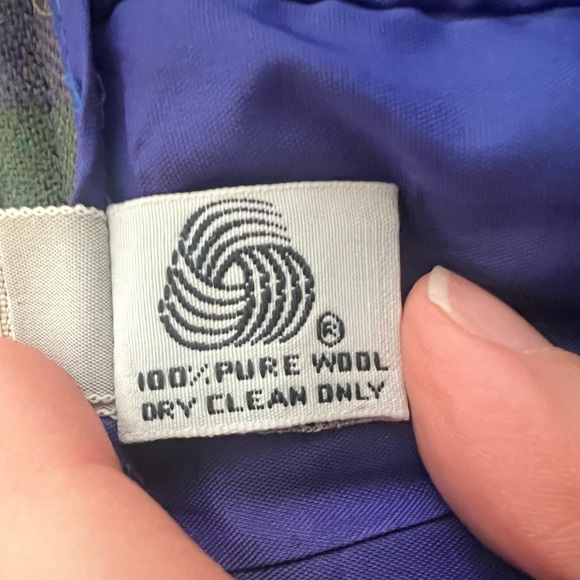 Vintage 80s Liz Claiborne pleated plaid 100% wool A-line skirt - Picture 6 of 9